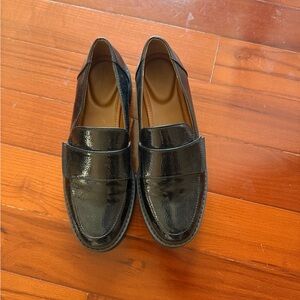 Franco Sarto Black Patent Leather Loafers